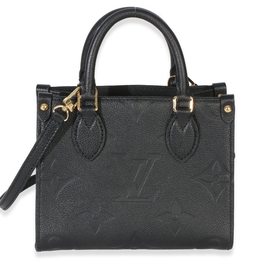 Louis Vuitton Black Monogram Empreinte Onthego Bb Leather Handbag