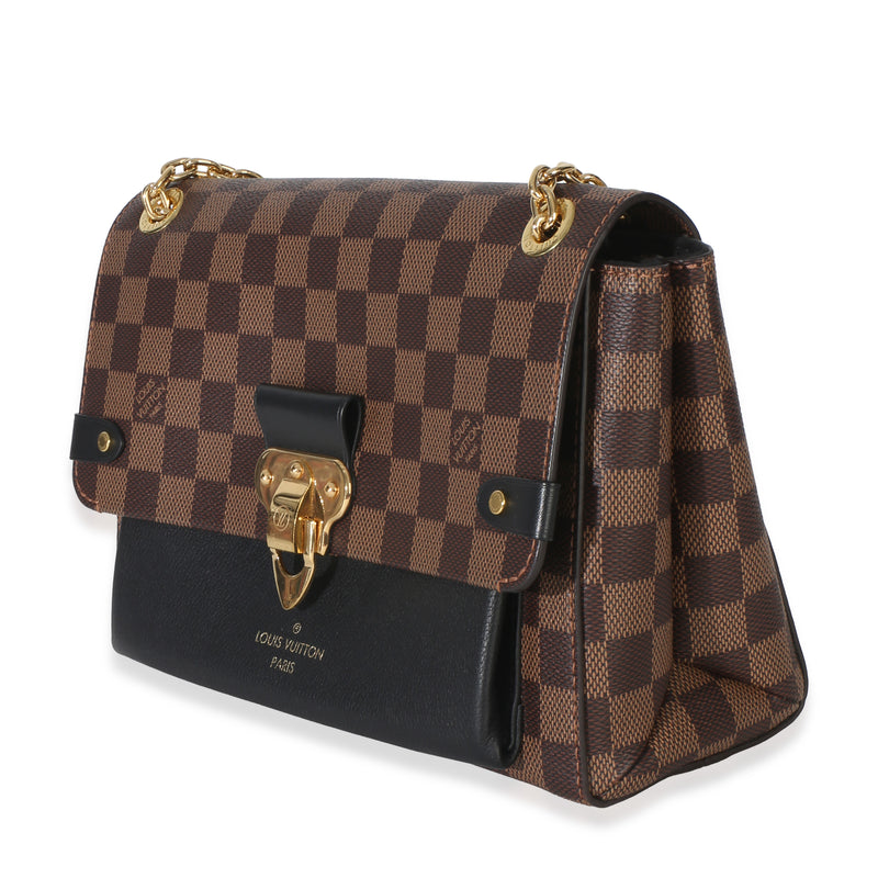 Louis Vuitton Black Damier Ebene Canvas Vavin Pm Brown Coated Handbag