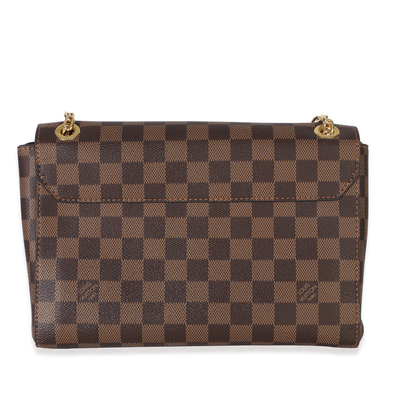 Louis Vuitton Black Damier Ebene Canvas Vavin Pm Brown Coated Handbag