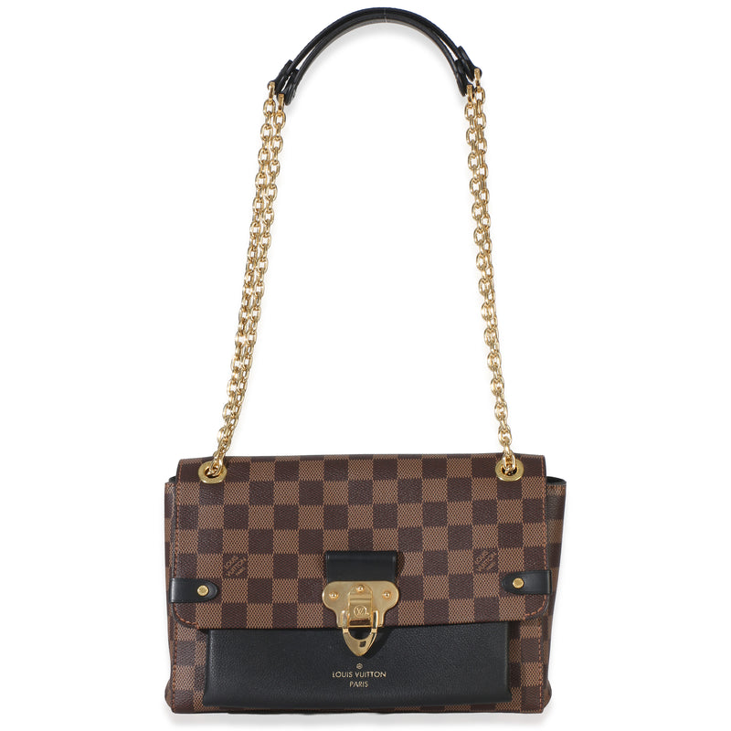 Louis Vuitton Black Damier Ebene Canvas Vavin Pm Brown Coated Handbag
