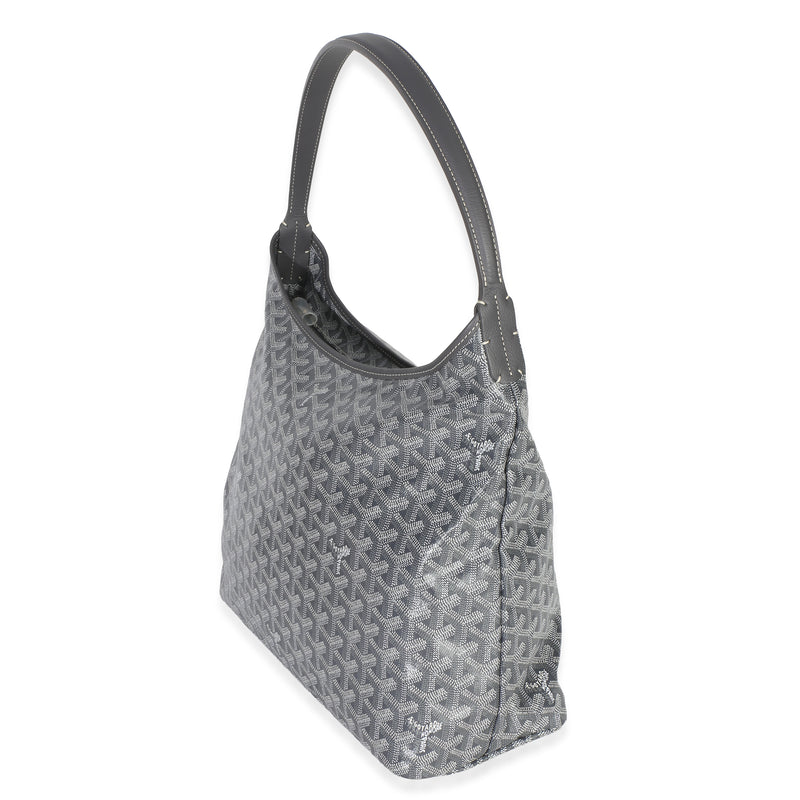 Goyard Grey Goyardine Canvas Boheme Hobo Gray Handbag