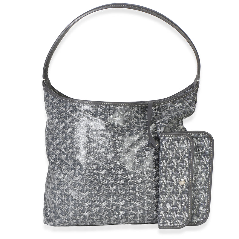 Goyard Grey Goyardine Canvas Boheme Hobo Gray Handbag