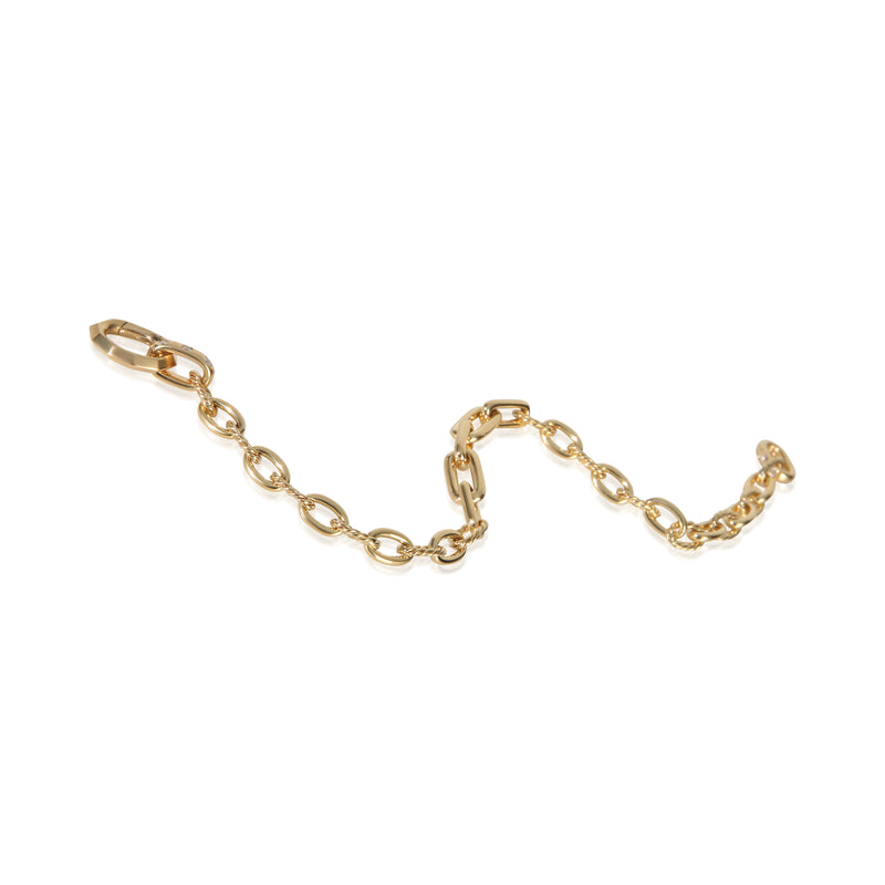 David Yurman Yellow Gold Diamond Mixed Link Bracelet 18k
