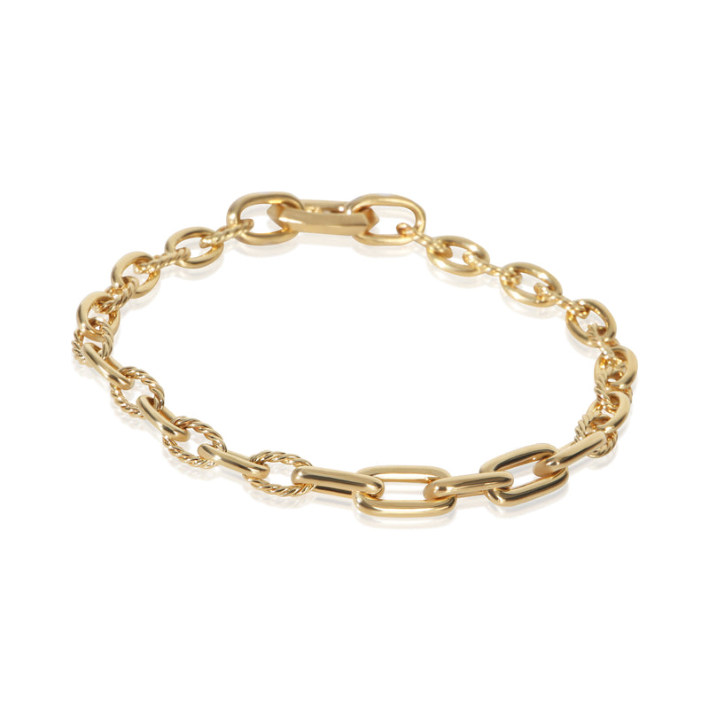 David Yurman Yellow Gold Diamond Mixed Link Bracelet 18k