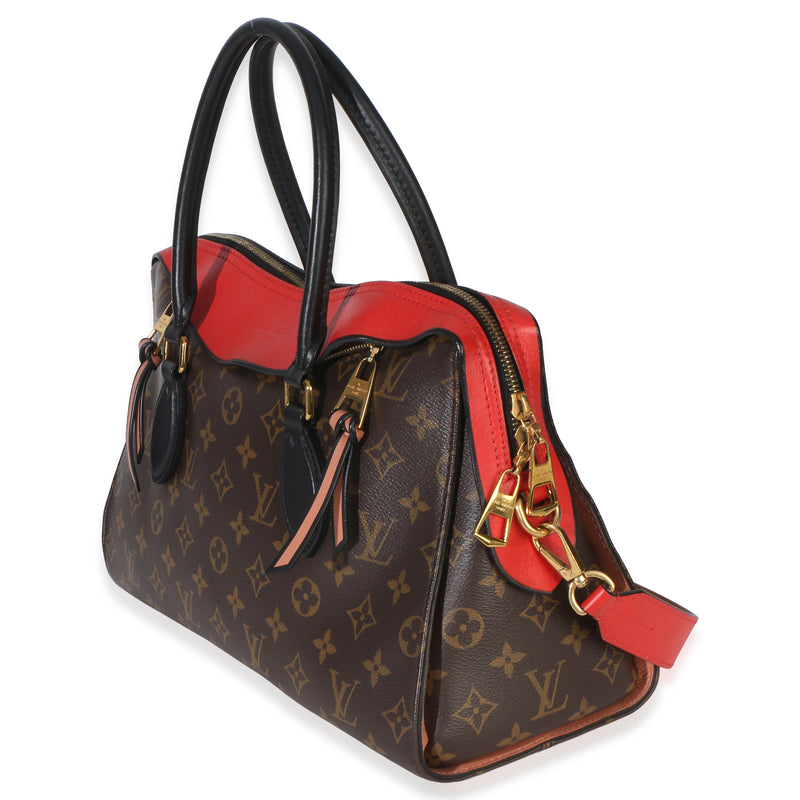 Louis Vuitton Pink Red Monogram Canvas Tuileries Nm Brown; Handbag