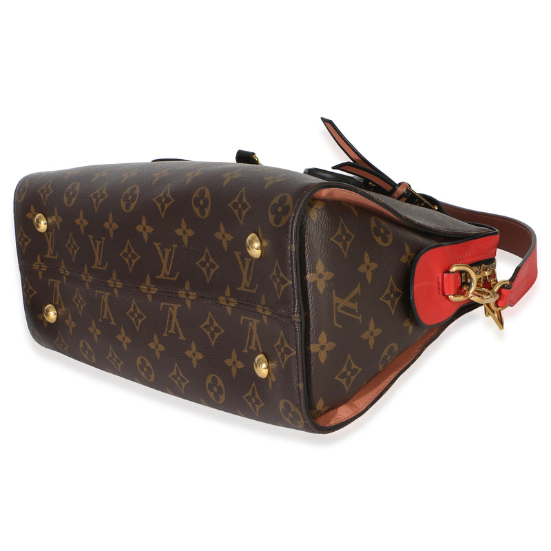 Louis Vuitton Pink Red Monogram Canvas Tuileries Nm Brown; Handbag