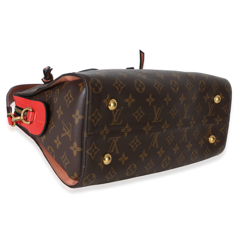 Louis Vuitton Pink Red Monogram Canvas Tuileries Nm Brown; Handbag