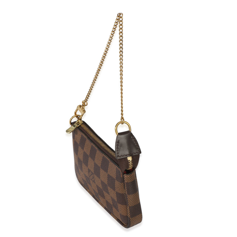 Louis Vuitton Damier Ebene Canvas Mini Pochette Accessories Brown Handbag