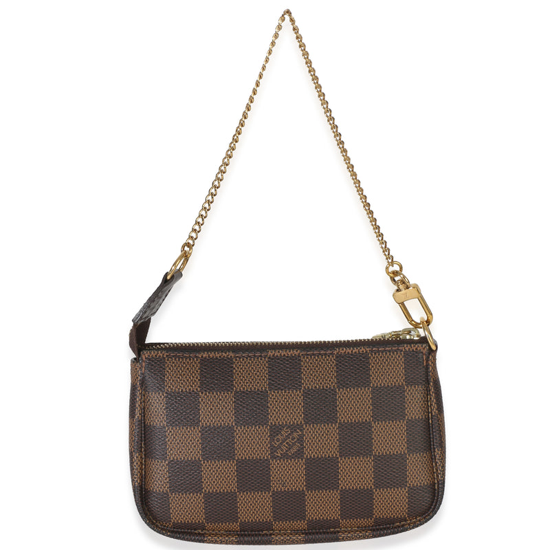 Louis Vuitton Damier Ebene Canvas Mini Pochette Accessories Brown Handbag