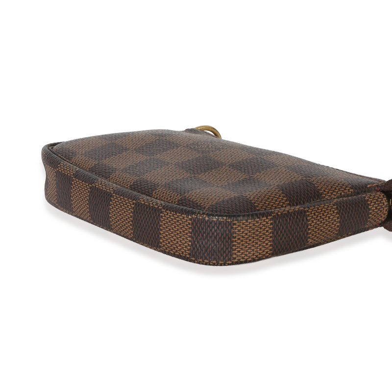 Louis Vuitton Damier Ebene Canvas Mini Pochette Accessories Brown Handbag