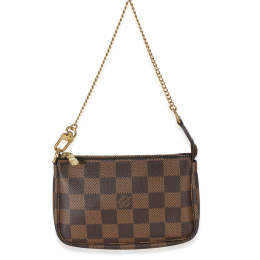 Louis Vuitton Damier Ebene Canvas Mini Pochette Accessories Brown Handbag