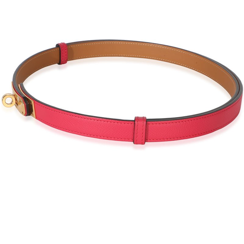 Hermès Rose Shocking Epsom Kelly 18 Belt Ghw Pink Leather