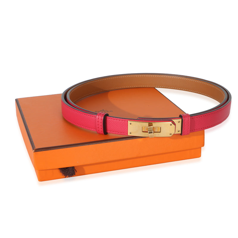 Hermès Rose Shocking Epsom Kelly 18 Belt Ghw Pink Leather