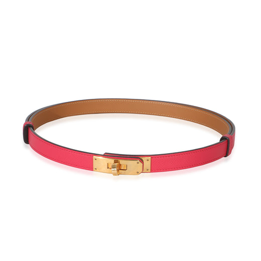 Hermès Rose Shocking Epsom Kelly 18 Belt Ghw Pink Leather