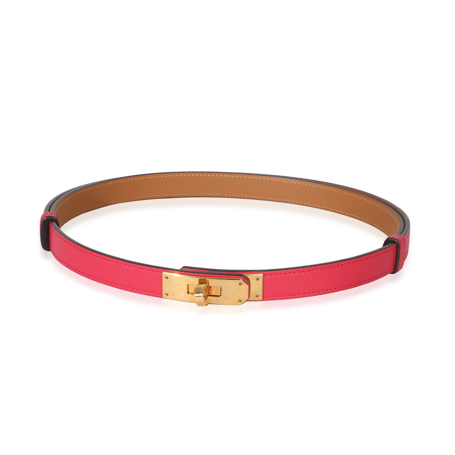 Hermès Rose Shocking Epsom Kelly 18 Belt Ghw Pink Leather