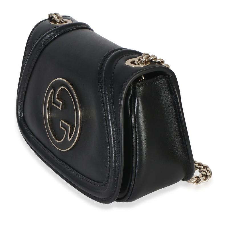 Gucci Black Calfskin Blondie Small Chain Shoulder Bag Leather Handbag