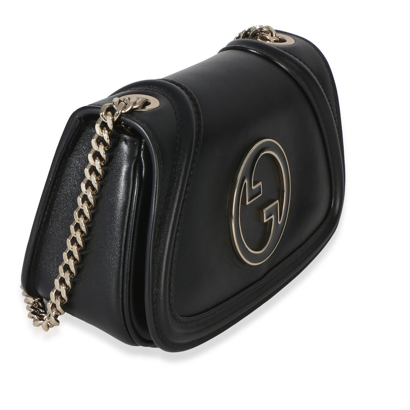 Gucci Black Calfskin Blondie Small Chain Shoulder Bag Leather Handbag