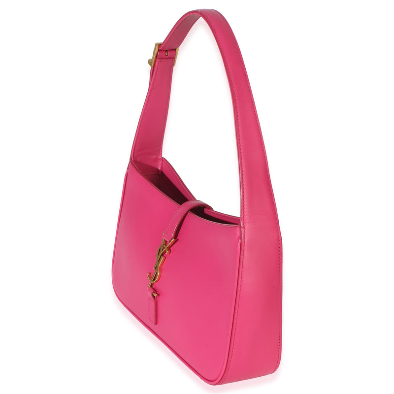 Saint Laurent Pink Smooth Calfskin Le 5 7 Small Hobo Leather Handbag