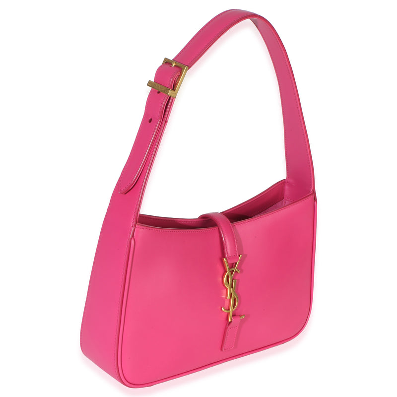 Saint Laurent Pink Smooth Calfskin Le 5 7 Small Hobo Leather Handbag