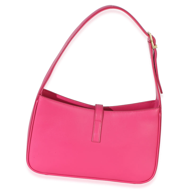 Saint Laurent Pink Smooth Calfskin Le 5 7 Small Hobo Leather Handbag