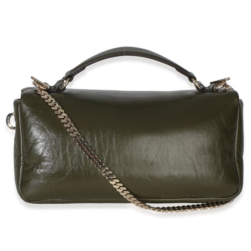 Gucci Green Lambskin Gg Milano Small Top Handle Shoulder Bag Leather Handbag