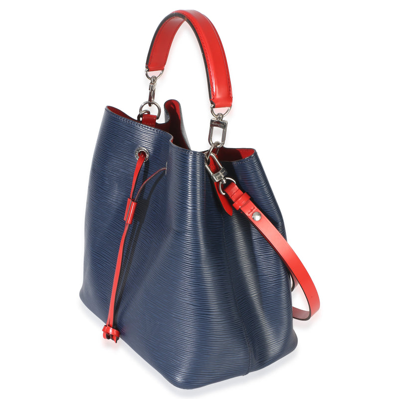 Louis Vuitton Navy Red Epi Neonoe Mm Blue Leather Handbag