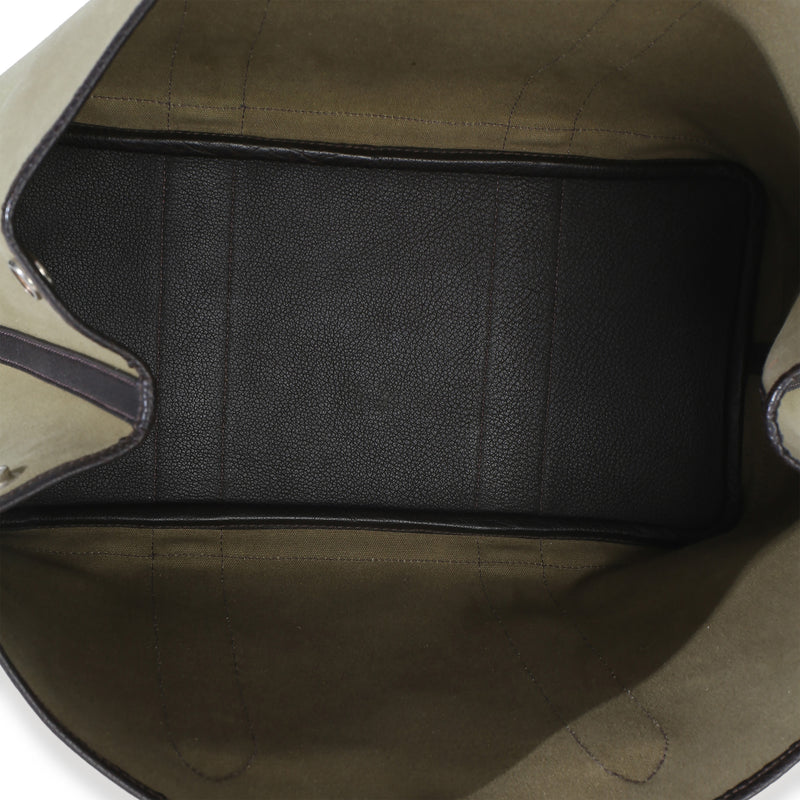 Hermès Khaki Marron Fonce Negonda Toile Garden Party 36 Phw Black; Green Canvas Handbag