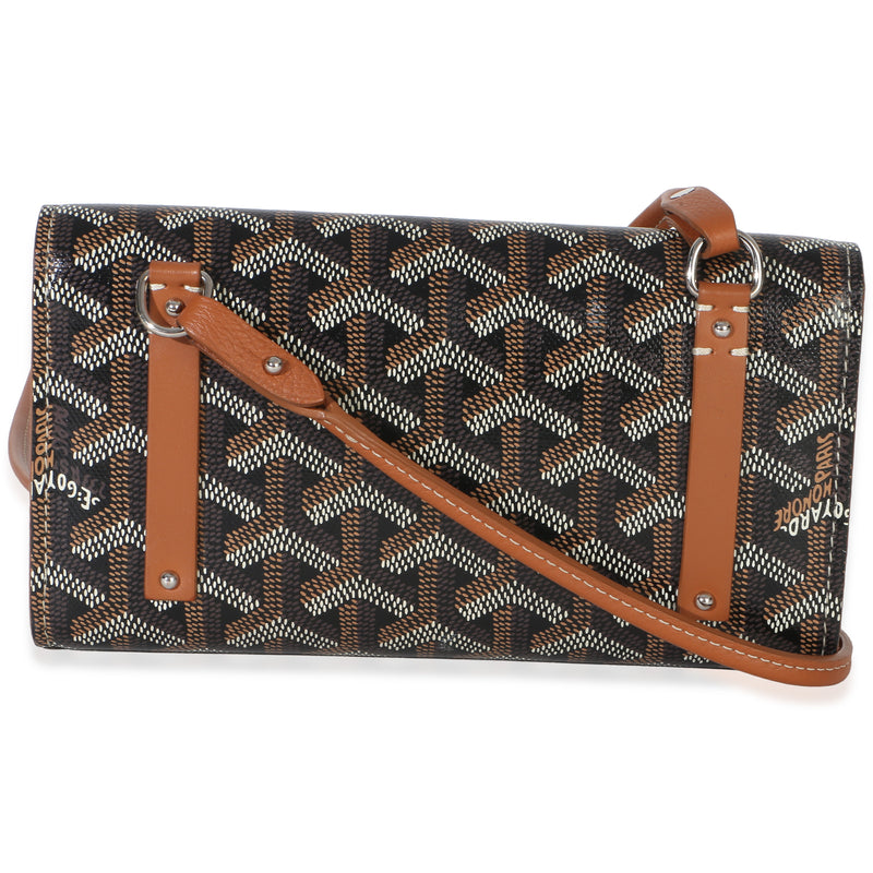 Goyard Gold Black Goyardine Monte Carlo Mini Clutch Coated Canvas Handbag