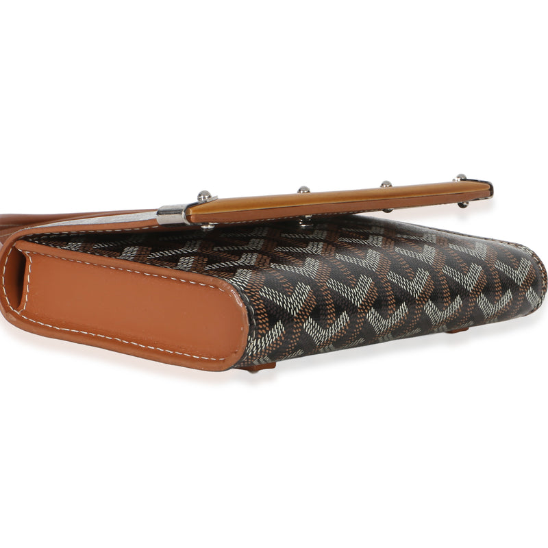 Goyard Gold Black Goyardine Monte Carlo Mini Clutch Coated Canvas Handbag
