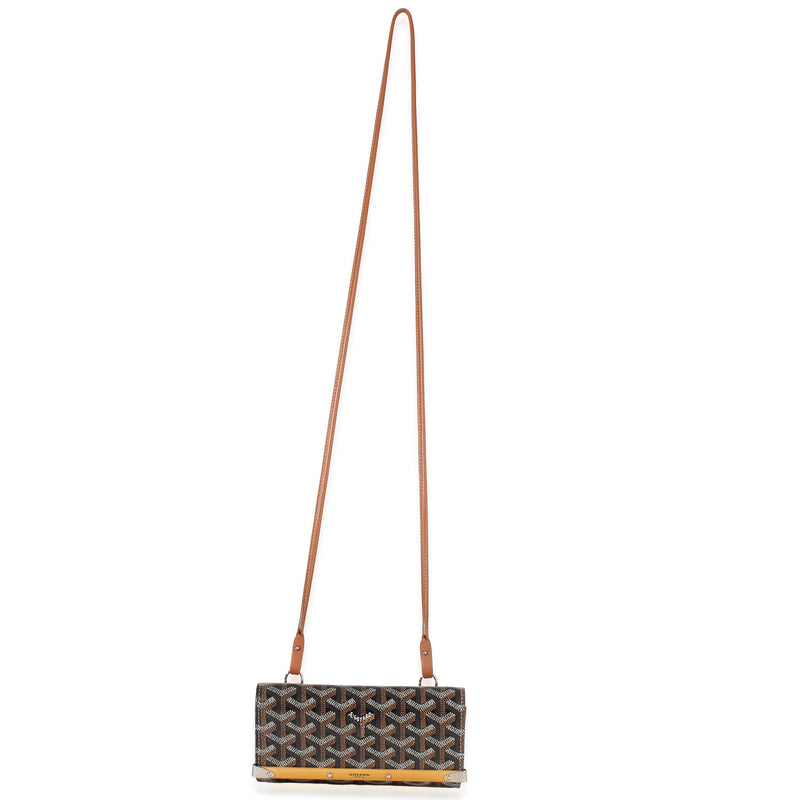 Goyard Gold Black Goyardine Monte Carlo Mini Clutch Coated Canvas Handbag