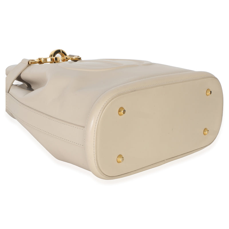 Christian Dior Beige Calfskin Cd Embossed Medium Cest Bucket Bag Leather Handbag