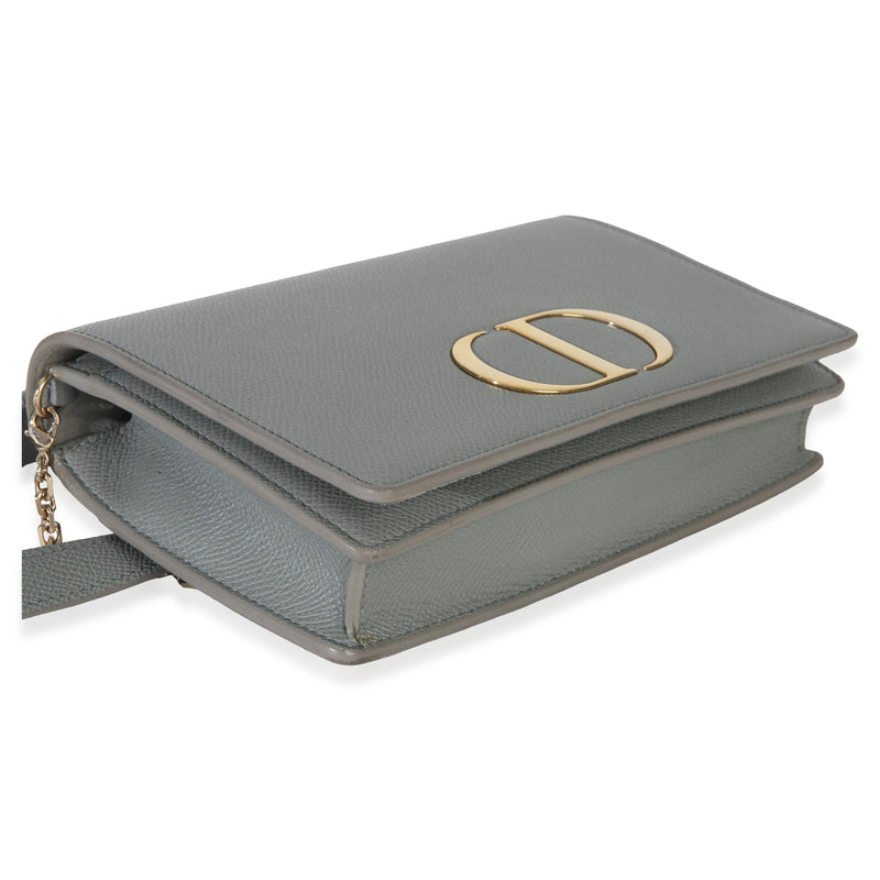 Christian Dior Blue Grained Calfskin 30 Montaigne 2-In-1 Pouch Leather Handbag