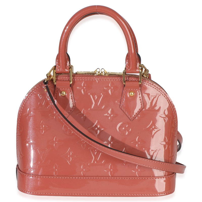 Louis Vuitton Rose Litchi Monogram Vernis Alma Bb Pink Patent Leather Handbag