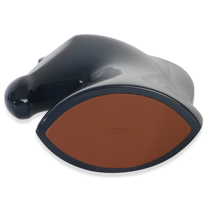 Hermès Indigo Patiné Laque Wood Samarcande Paperweight Blue Other Home Goods