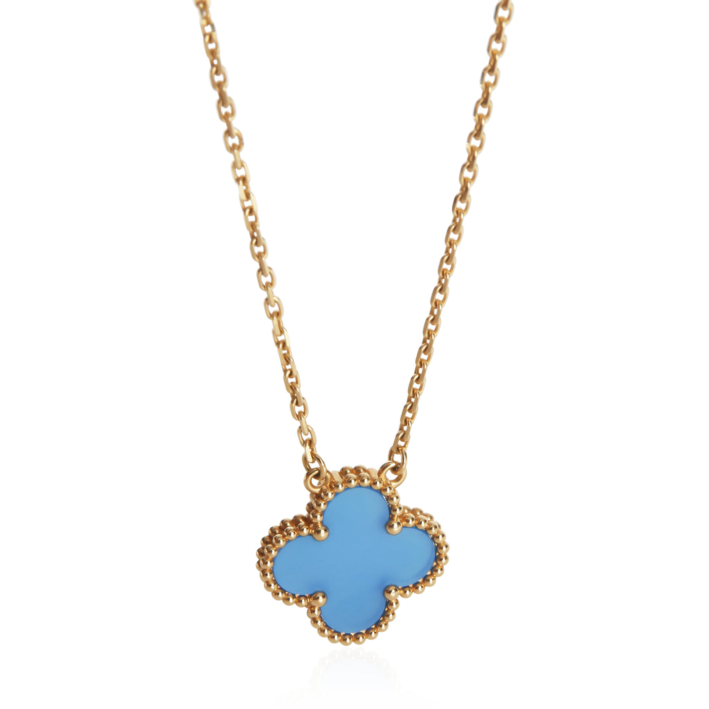 Van Cleef & Arpels Yellow Gold Agate Vintage Alhambra Pendant 18k