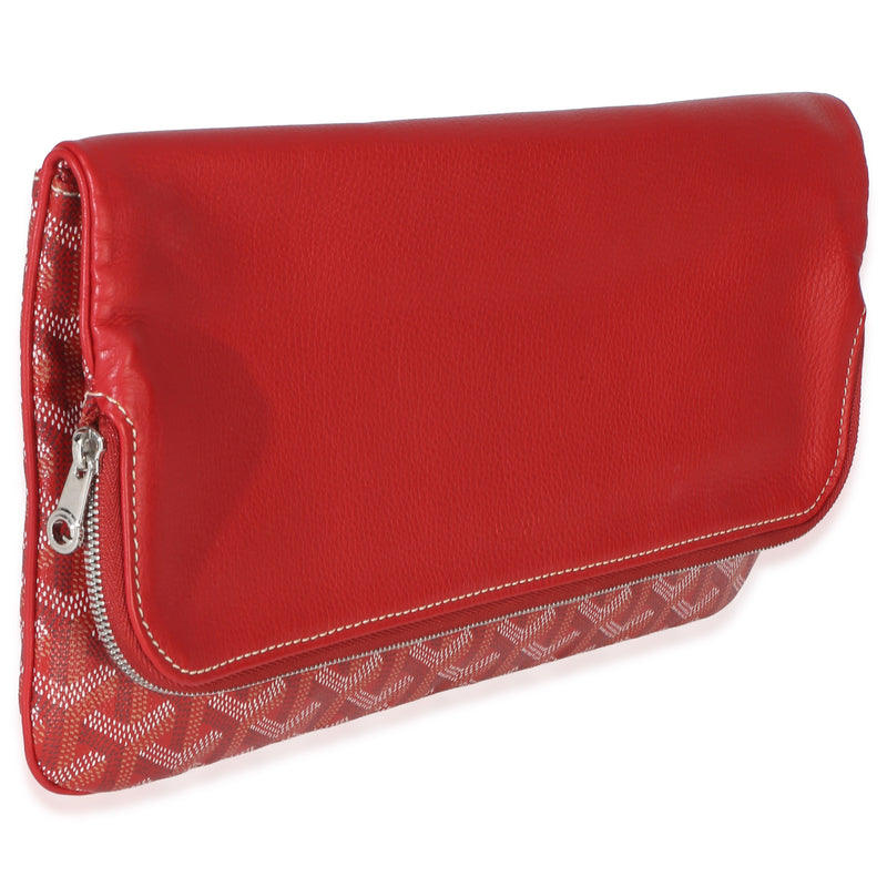 Goyard Red Goyardine Canvas Sainte Marie Clutch Coated Handbag