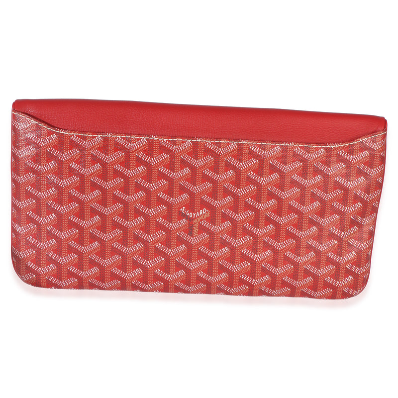 Goyard Red Goyardine Canvas Sainte Marie Clutch Coated Handbag
