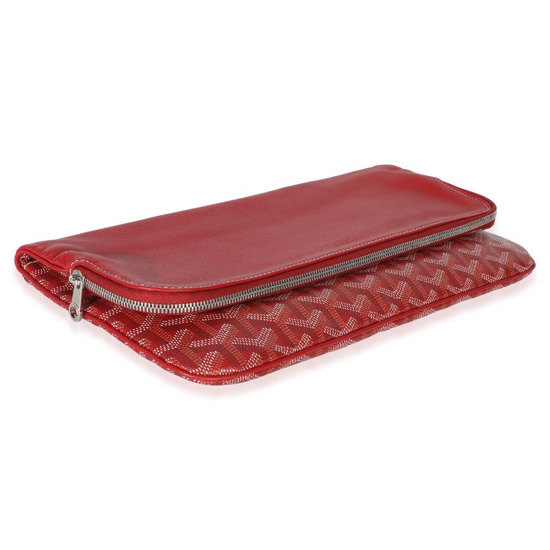 Goyard Red Goyardine Canvas Sainte Marie Clutch Coated Handbag