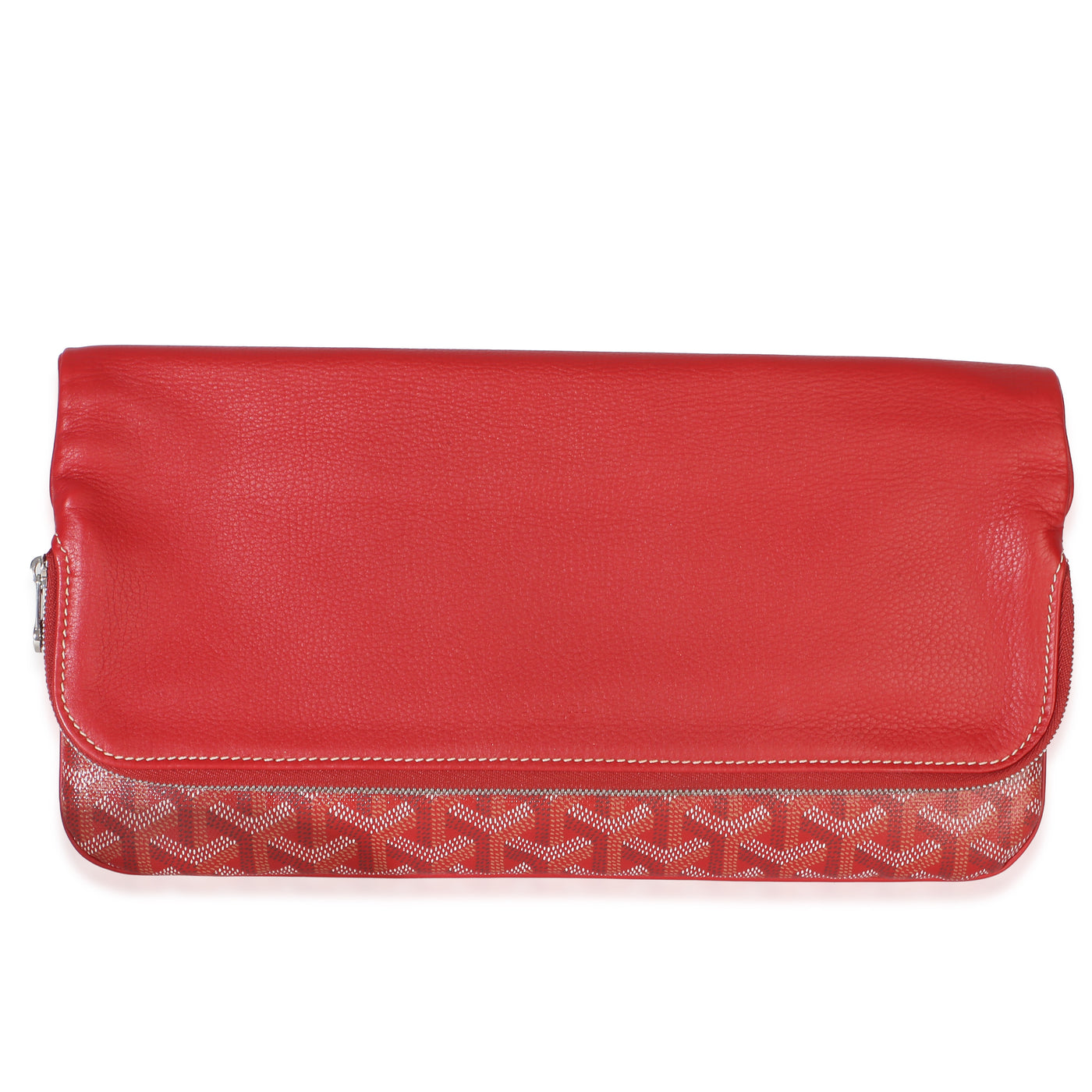 Goyard Red Goyardine Canvas Sainte Marie Clutch Coated Handbag
