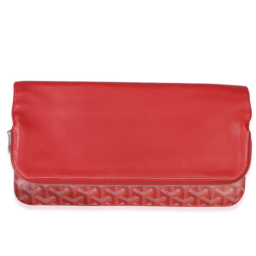 Goyard Red Goyardine Canvas Sainte Marie Clutch Coated Handbag