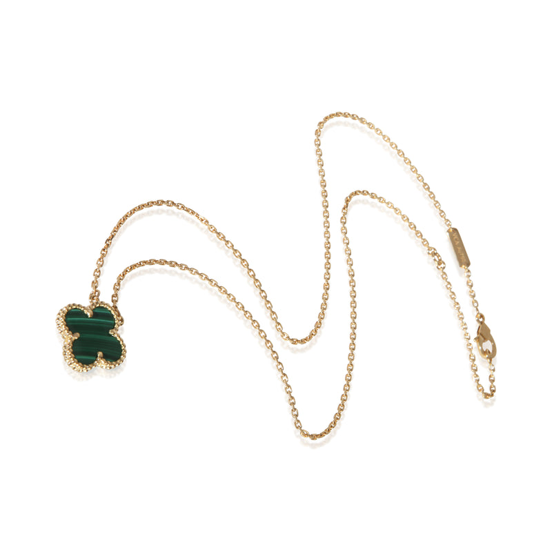 Van Cleef & Arpels Yellow Gold Malachite Vintage Alhambra Pendant 18k