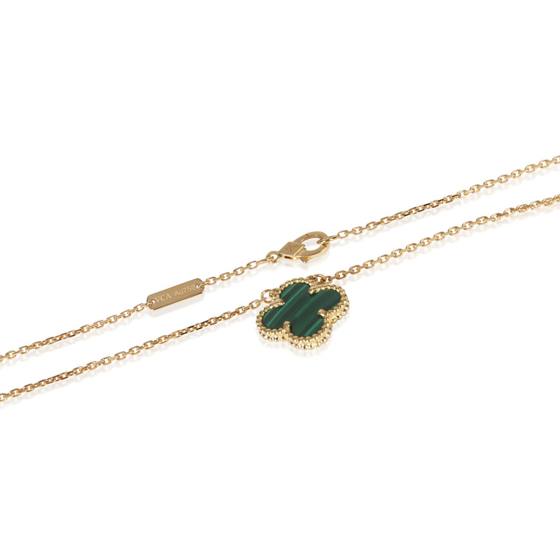 Van Cleef & Arpels Yellow Gold Malachite Vintage Alhambra Pendant 18k