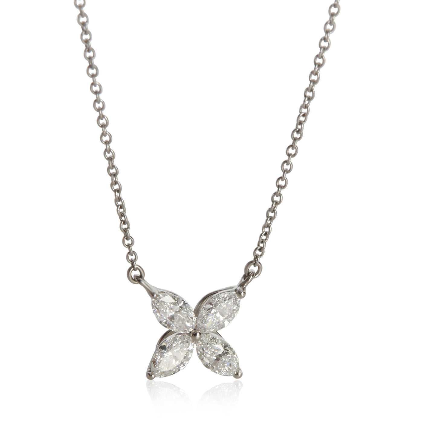 Tiffany & Co. Platinum Diamond Large Model Victoria Pendant 950