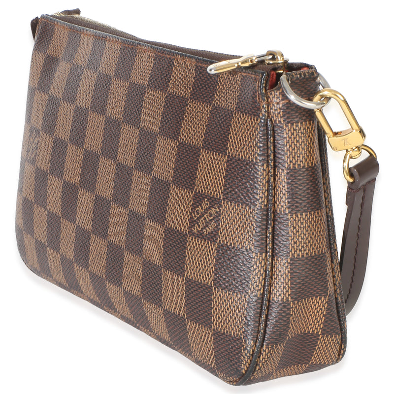 Louis Vuitton Damier Ebene Canvas Pochette Accessoires Nm Brown Coated Handbag