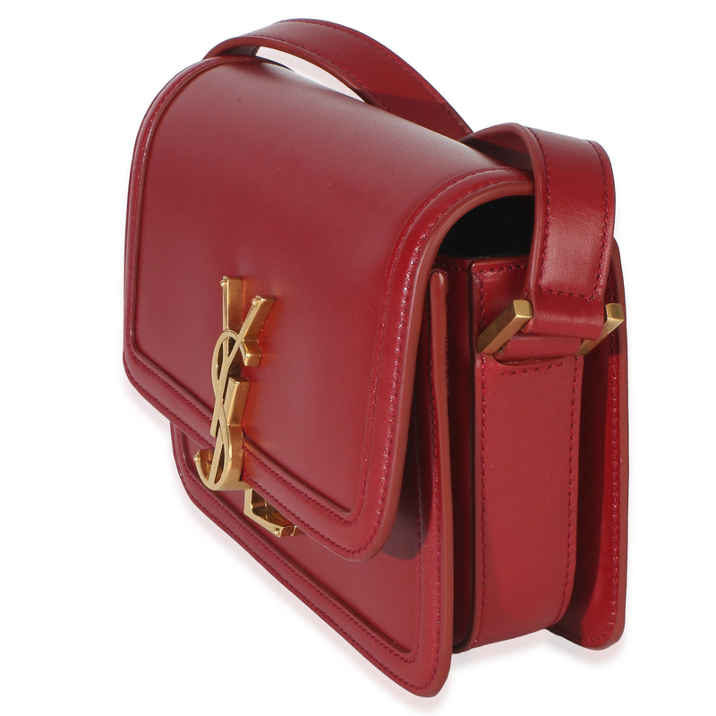 Saint Laurent Red Smooth Calfskin Monogram Small Solferino Satchel Leather Handbag