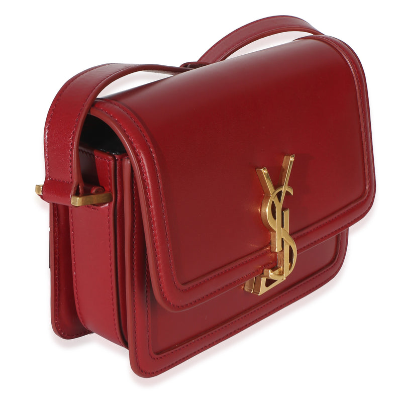 Saint Laurent Red Smooth Calfskin Monogram Small Solferino Satchel Leather Handbag