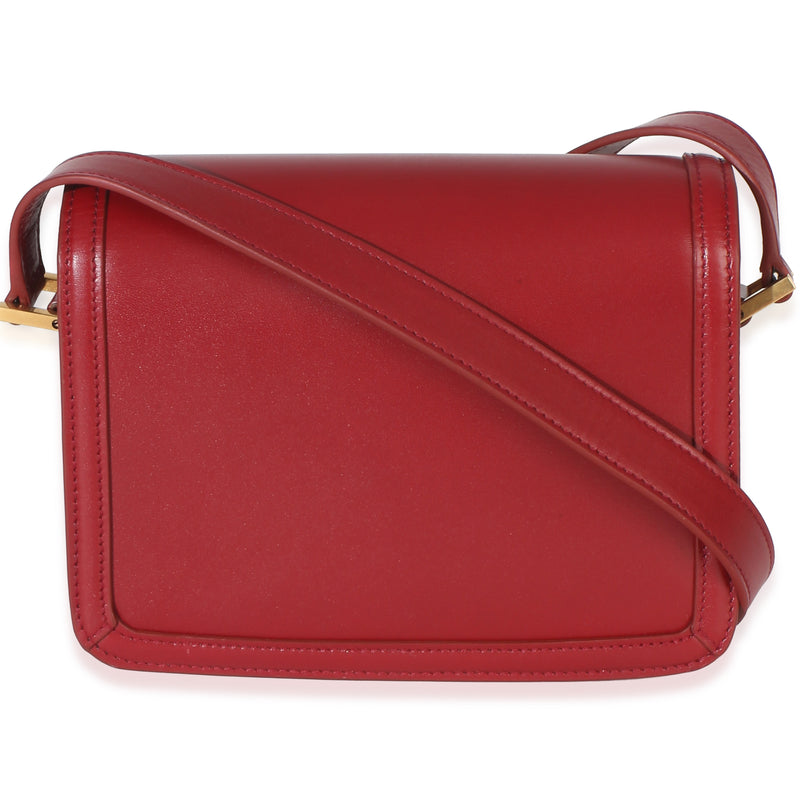 Saint Laurent Red Smooth Calfskin Monogram Small Solferino Satchel Leather Handbag