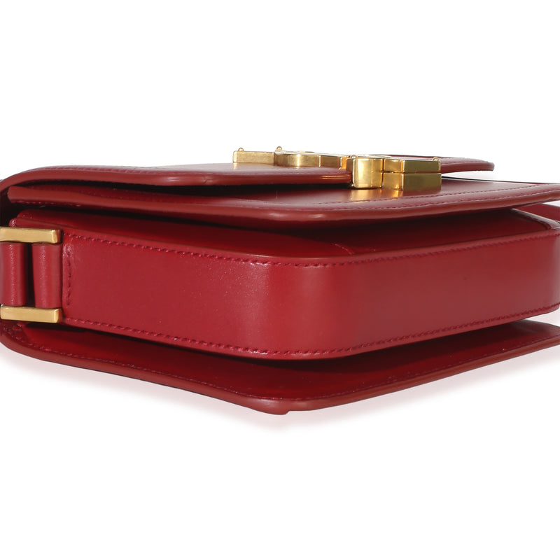 Saint Laurent Red Smooth Calfskin Monogram Small Solferino Satchel Leather Handbag