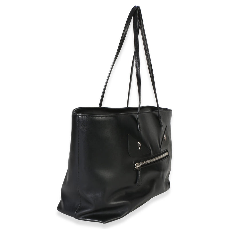 Fendi Black Vitello Monster Medium Roll Tote Leather Handbag