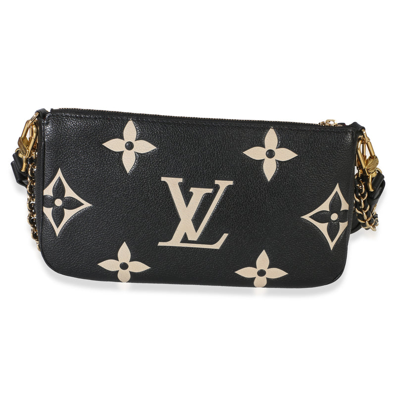 Louis Vuitton Beige Black Monogram Empreinte Multi Pochette Accessoires Beige; Leather Handbag